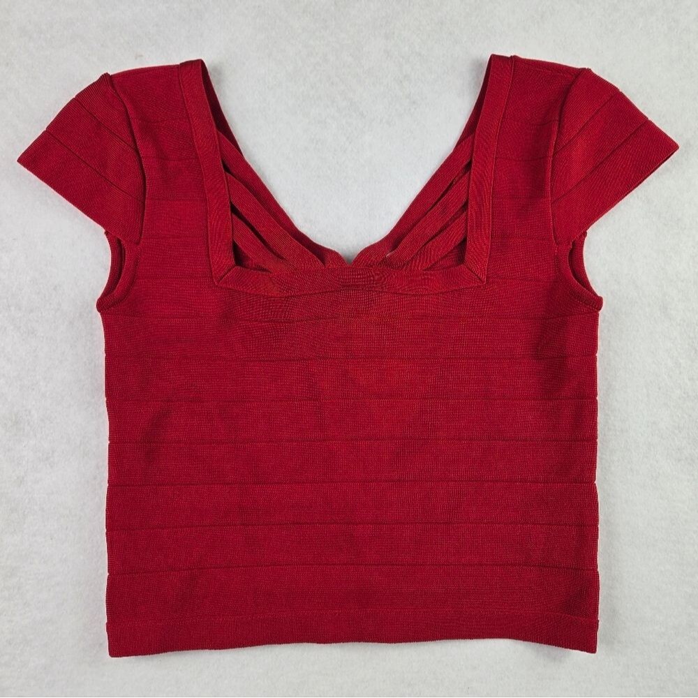 Bebe Red Women's Bandage Top